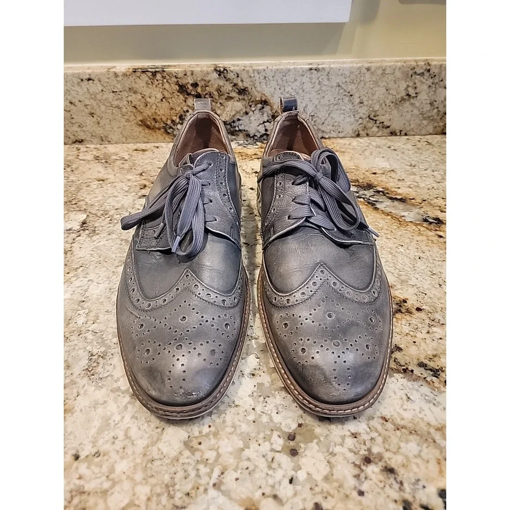 Ecco St. 1 Hybrid Brogue Mens Oxford Shoe Dress Casual Distressed Gray Sz US 13